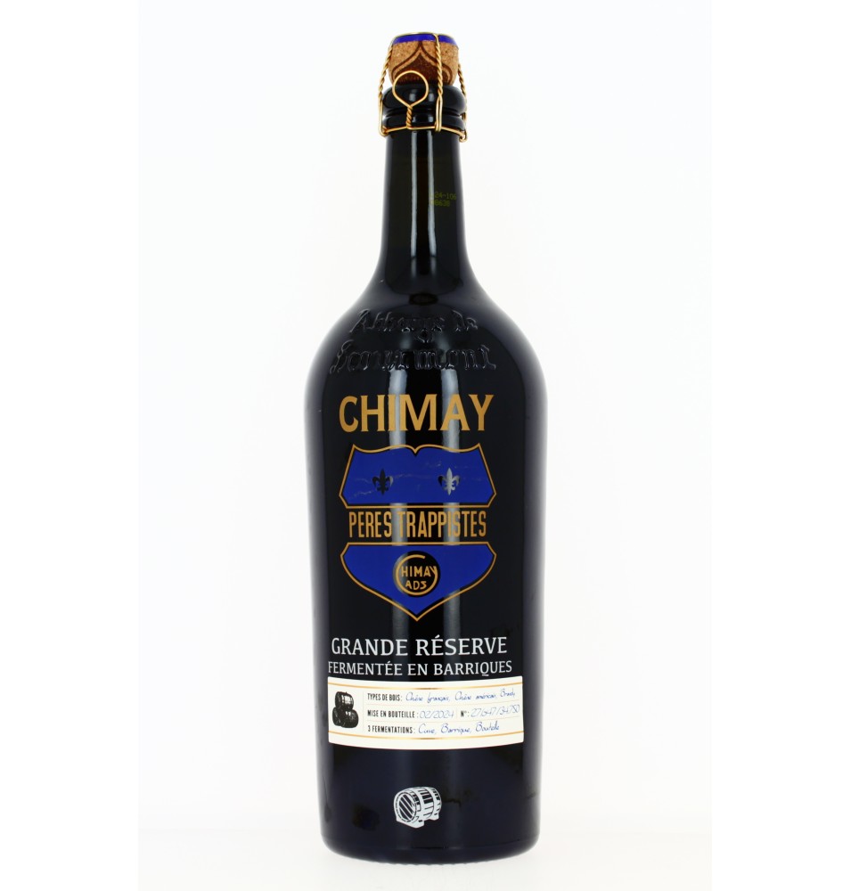 Bière Chimay Bleue Grande Réserve - 3 Fermentations dont Barriques Brandy - 75 cL ~