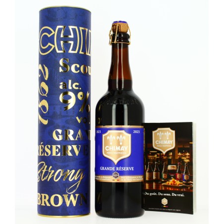 Coffret Bière Chimay Bleue Grande Réserve - 3 Fermentations dont Barriques Brandy - 37,5 cL ~