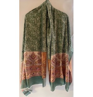 Châle Indien Orange et Vert