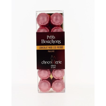 Petits Bouchons x12 -Chocolat noir 55 % Fourré Praliné