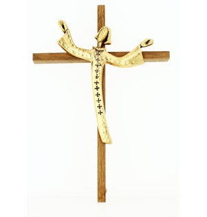 Grand crucifix bois et métal