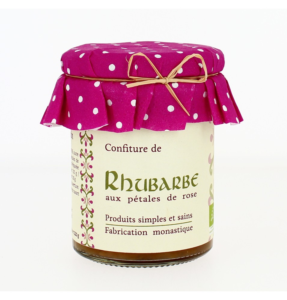 Confiture Rhubarbe aux pétales de rose