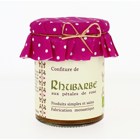 Confiture Rhubarbe aux pétales de rose