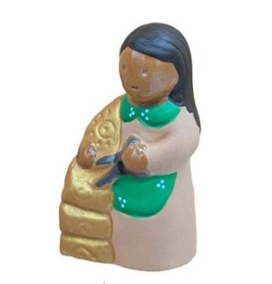 CRECHE B2 N° La couturière - Santon en terre cuite (8cm) nouveauté Noël 2024