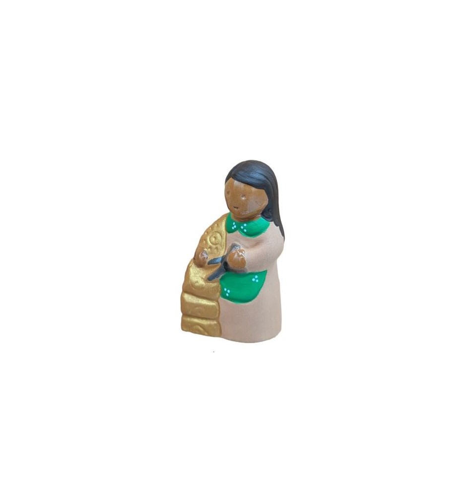 CRECHE B2 N° La couturière - Santon en terre cuite (8cm) nouveauté Noël 2024