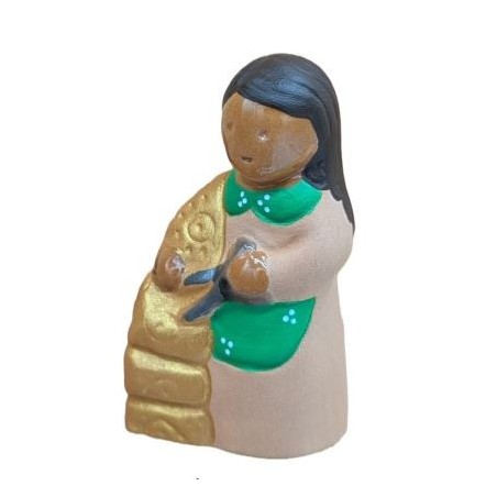 CRECHE B2 N° La couturière - Santon en terre cuite (8cm) nouveauté Noël 2024